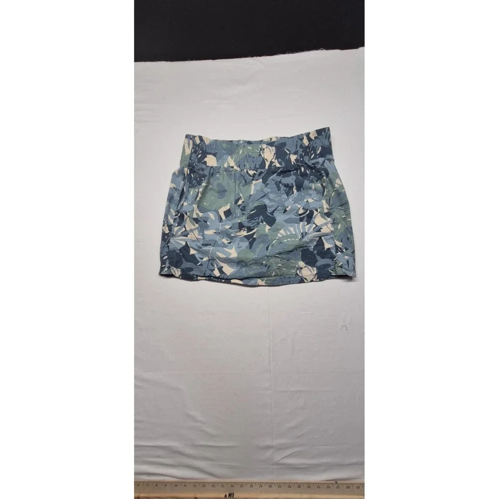 Zuda women's blues/green floral pattern athletic skort pockets sz MP golf tennis